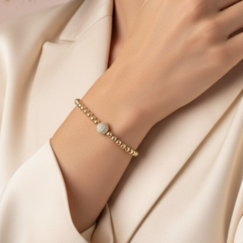 Goldfilled armband 4mm Zirconia strass bal