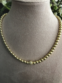 Handgemaakte hals ketting 40 cm 18k Exclusieve gouden kralen