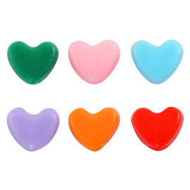 Acryl letterkralen heart Multicolour 10 mm per 10 st.