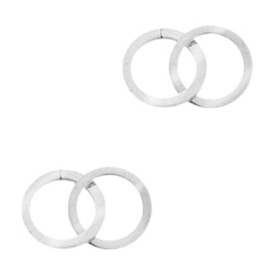 Bedels van Stainless steel Roestvrij staal (RVS) tussenstuk double circle Zilver 70101