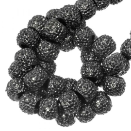 Sparkle beads 4 mm Metallic Dark Grey 10 stuks
