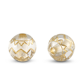Boho round kralen zig zag gold 10 st.