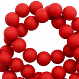 6 mm kralen van acryl matt Ruby red 12 gram (ca. 100 st.) 56660