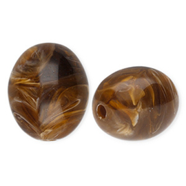 Acryl kraal Brown gemstone ovaal per stuk