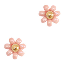 Miyuki bloemen kralen 8mm Salmon pink-gold