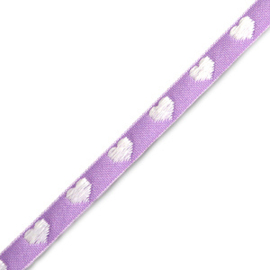 Tekstlint hearts Purple-white 1 meter