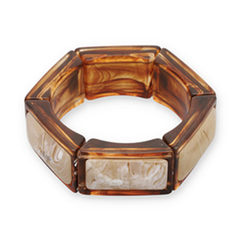 Armband Transparent amber brown-off white-beige