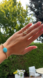 Zirconia vergulde ring