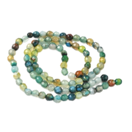 Streng natuursteen kralen green agaat 4mm