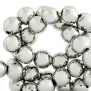 Kralen hematite rond 4mm metall coating Antiek Silvercolour 10 st 45379