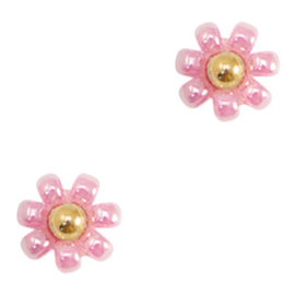 Miyuki bloemen kralen 8mm pink-gold