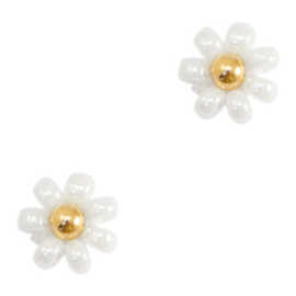 Miyuki bloemen kralen 8mm White-gold