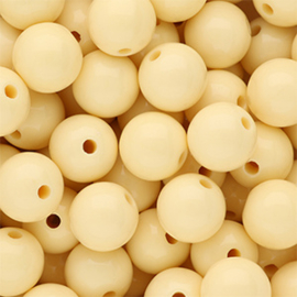 Acryl kralen DQ shiny pastel yellow 14mm per stuk