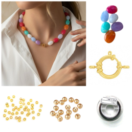 DIY Pakket acrylkralen ovalen ketting mix Summer