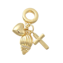 Zirconia 18kt bedels schelp