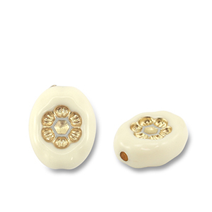 Boho flower ovale off white gold 10 st.