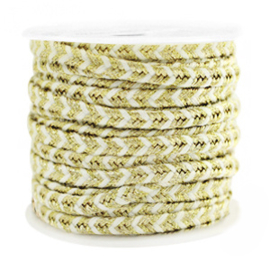 Macramé gevlochten draad 4mm Gold-white per meter