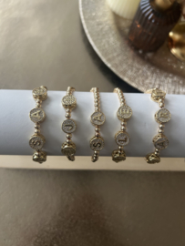 Exclusieve vergulde goldcolour armband letter kraal