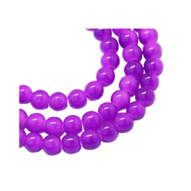 Imitatie Jade glaskralen streng purple 6mm