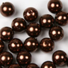 Acryl Parels donkerbruin 10mm  25 st.