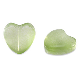 Glas kralen heart Green