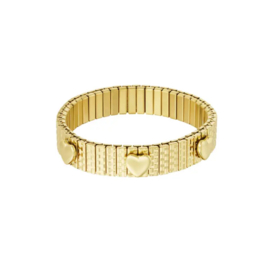 Stainless steel ribbel hart armband