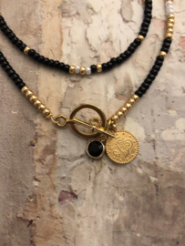 DIY Sieradenpakket Bohemian / IBIZA set 3 mm Black Goldcoloured