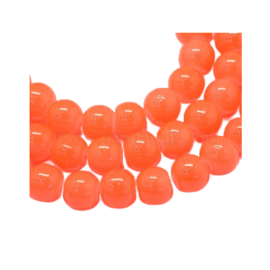 Imitatie Jade glaskralen streng salmon 6mm