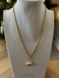 Handgemaakte Stainless steel ketting met hart