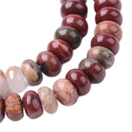 Streng Natuusteen Red Jasper rondellen 6 x 4mm