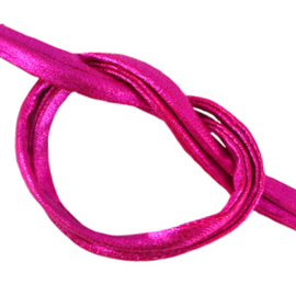 Stitched elastisch Ibiza lint Fuschia metallic 50 cm