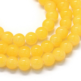 Imitatie Jade glaskralen streng yellow