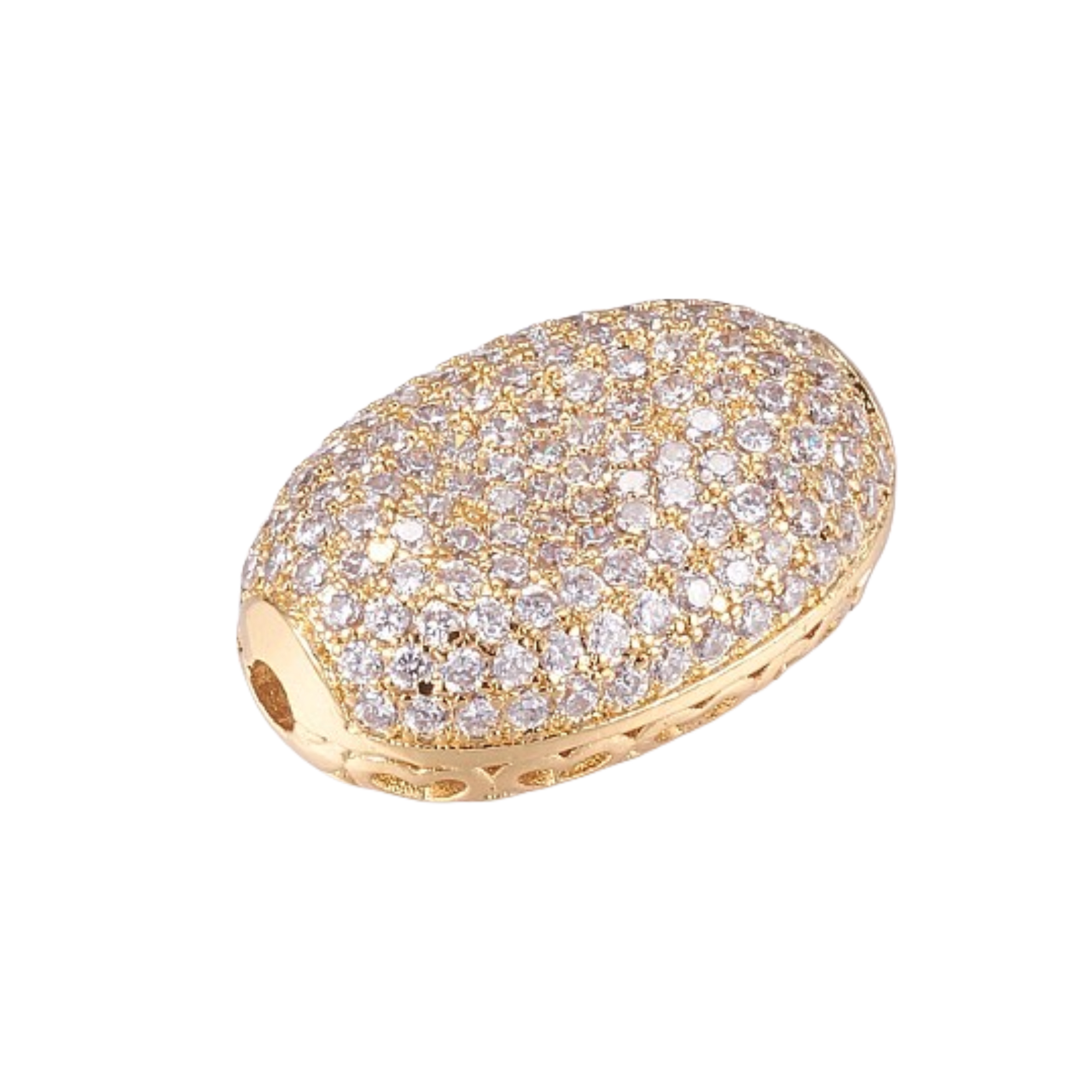 Zirconia ovaal goldcolour per stuk