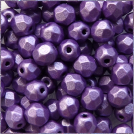 Tsjechische Facet kralen Matt Diamond purple 4mm 10 st.