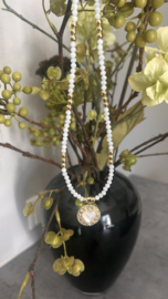 Handgemaakte hals ketting  Exclusieve vergulde goldcolour kralen