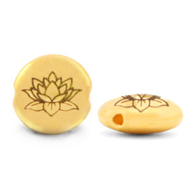 Geboortemaand bloem DQ Birth flower July-Water lily Goud (nikkelvrij)