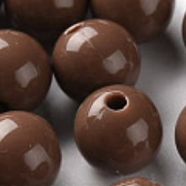 Acryl Parels chocolade bruin 10mm  25 st.