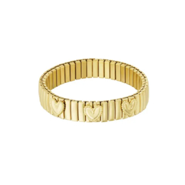 Stainless steel ribbel hart armband