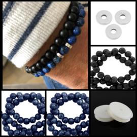 DIY Sieradenpakket Heren armba set  Natuursteen