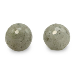 8 mm Natuur steen Kralen Rond Facet geslepen Moon Grey-Diamond Coating per 10 stuks 71129