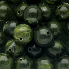 Acryl  kraal rond green 14mm  per st.