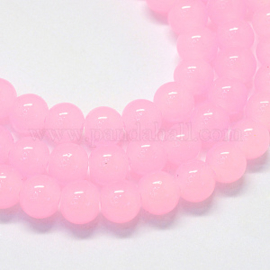 Imitatie Jade glaskralen streng pink