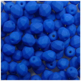 Neon Blue Tsjechische Facet kralen 4 mm 50 st.