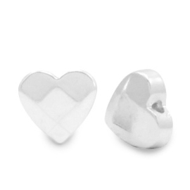 Kralen van hematite hart facet Silvercolour