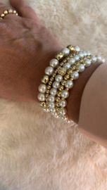 Armbanden set Exclusieve vergulde goldcolour pearl