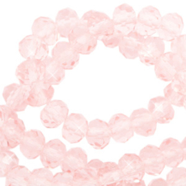 Facet kralen top quality disc 6x4 mm Pale French pink-pearl shine coating 72201 10 st.