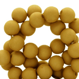 4 mm kralen van acryl Golden Brown Curry matt 8 gram (ca.200 st.) 63966