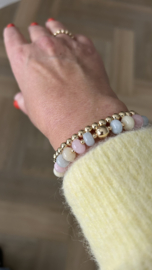 Rondellen natuursteen kralen pastelkleuren mix 10 st.