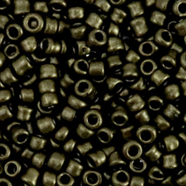 Rocailles 8/0 (3mm) Metallic chrome green 10 gram 75893