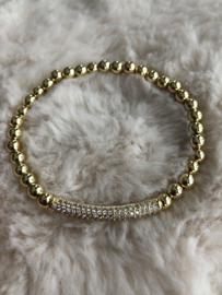 Kant en klare armband Strass tube 18k Exclusieve gouden kralen